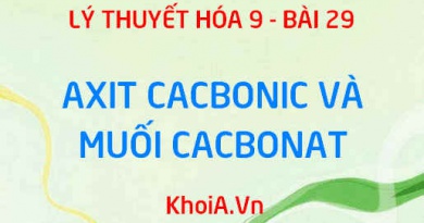 Tính chất vật lý của H2CO3 (axit cacbonic), tính chất hóa học của H2CO3, tính chất của muối cacbonat - Hóa 9 bài 29